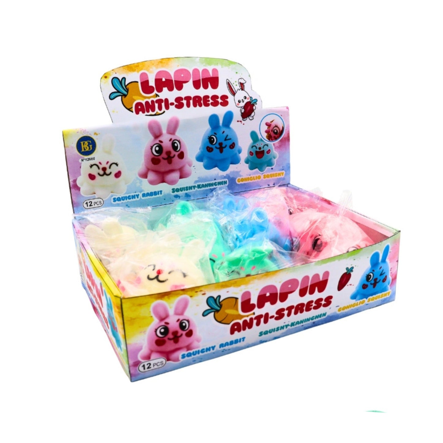 LAPIN PIEUVRE ANTISTRESS 8,5 CM X12PCS (BG12666) 288