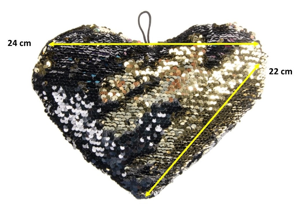 PELUCHE COEUR PAILLETTE 24 CM X6 PCS (LG1782)