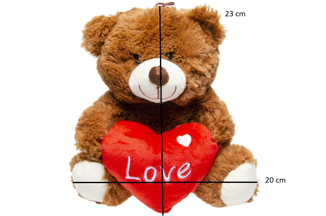 PELUCHE OURS COEUR 23 CM (LG1854)