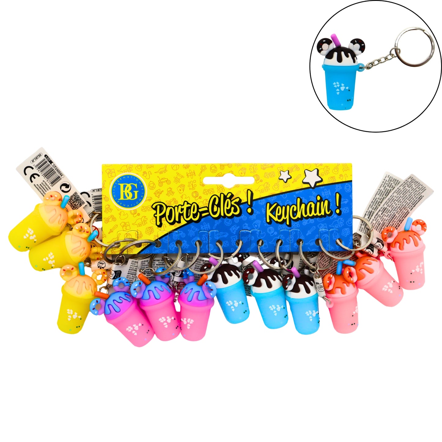 PORTE CLE MILK SHAKE 5CM X12 PCS (BG18750) 576