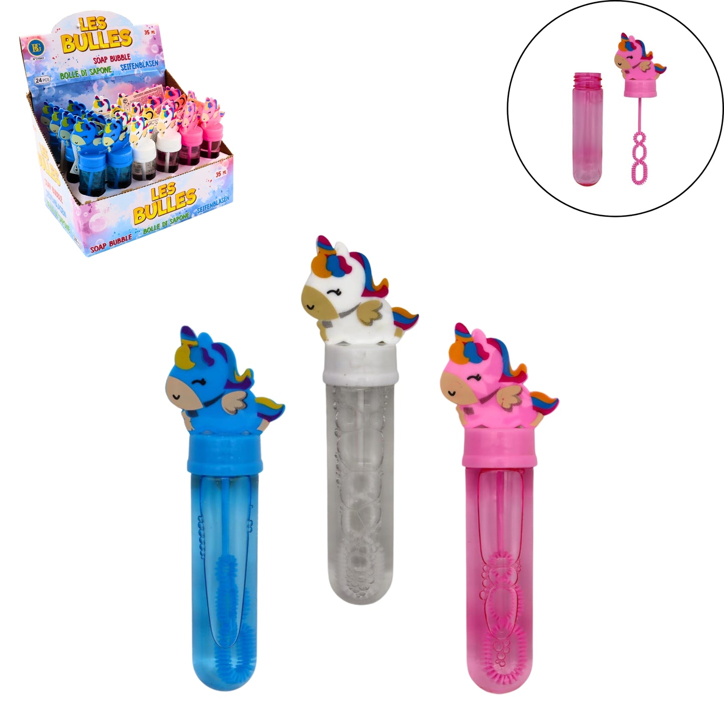 BULLE LICORNE 35ML 14CM X24PCS (BG21842)