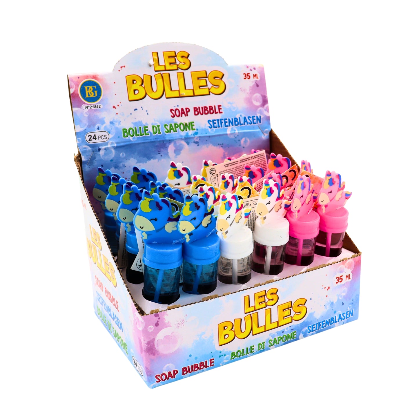 BULLE LICORNE 35ML 14CM X24PCS (BG21842)