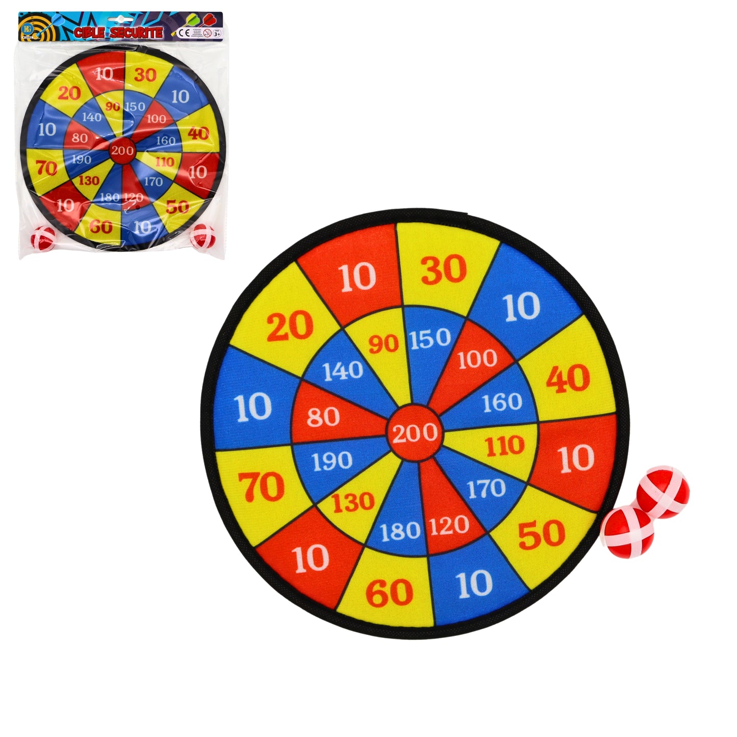 CIBLE VELCRO 27 CM 2 BALLES (BG22351) 240/24