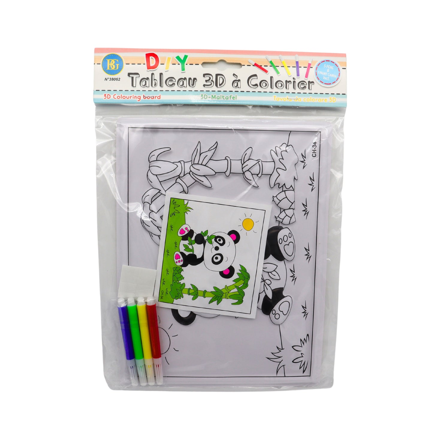 TABLEAU 3D A COLORIER 25 CM (BG38062) 48/480