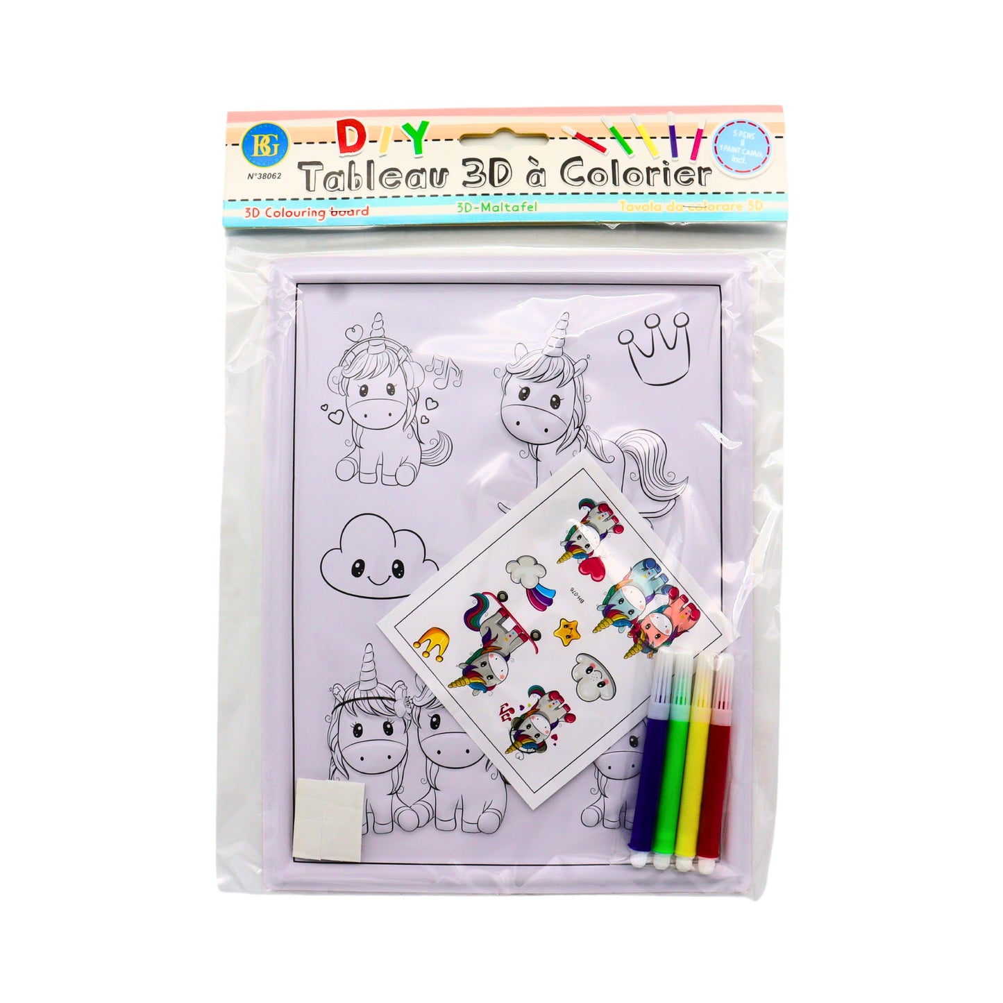 TABLEAU 3D A COLORIER 25 CM (BG38062) 48/480