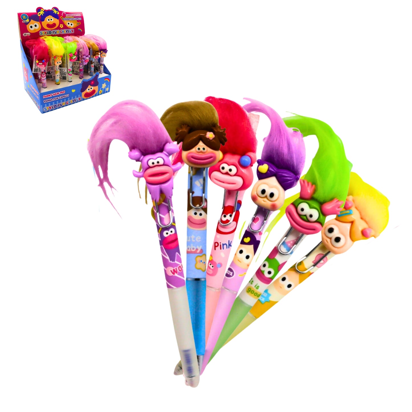 STYLO BILLES TETE POILUE X30PCS (BG39045) 360