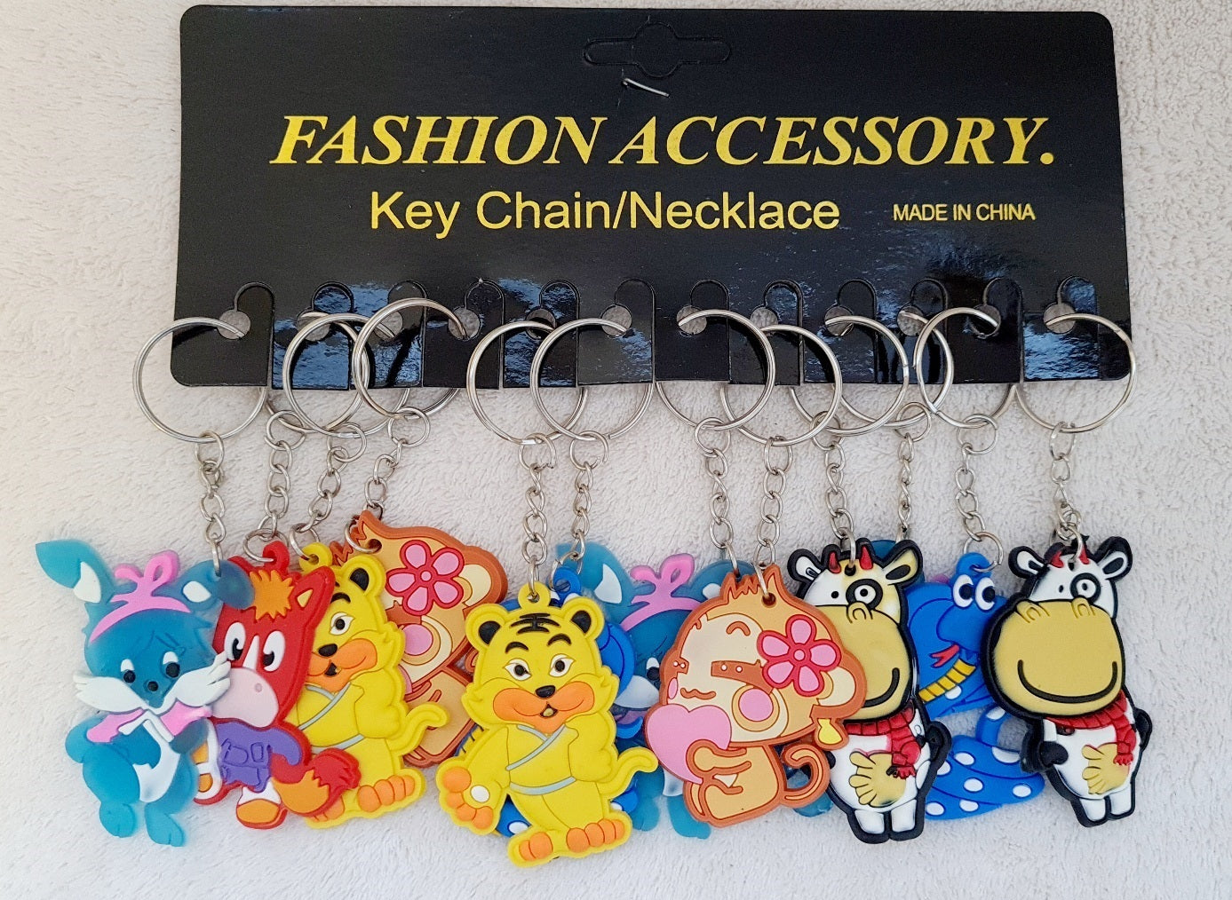 PORTE CLE ANIMAUX PLAT X12PCS (LG7629)