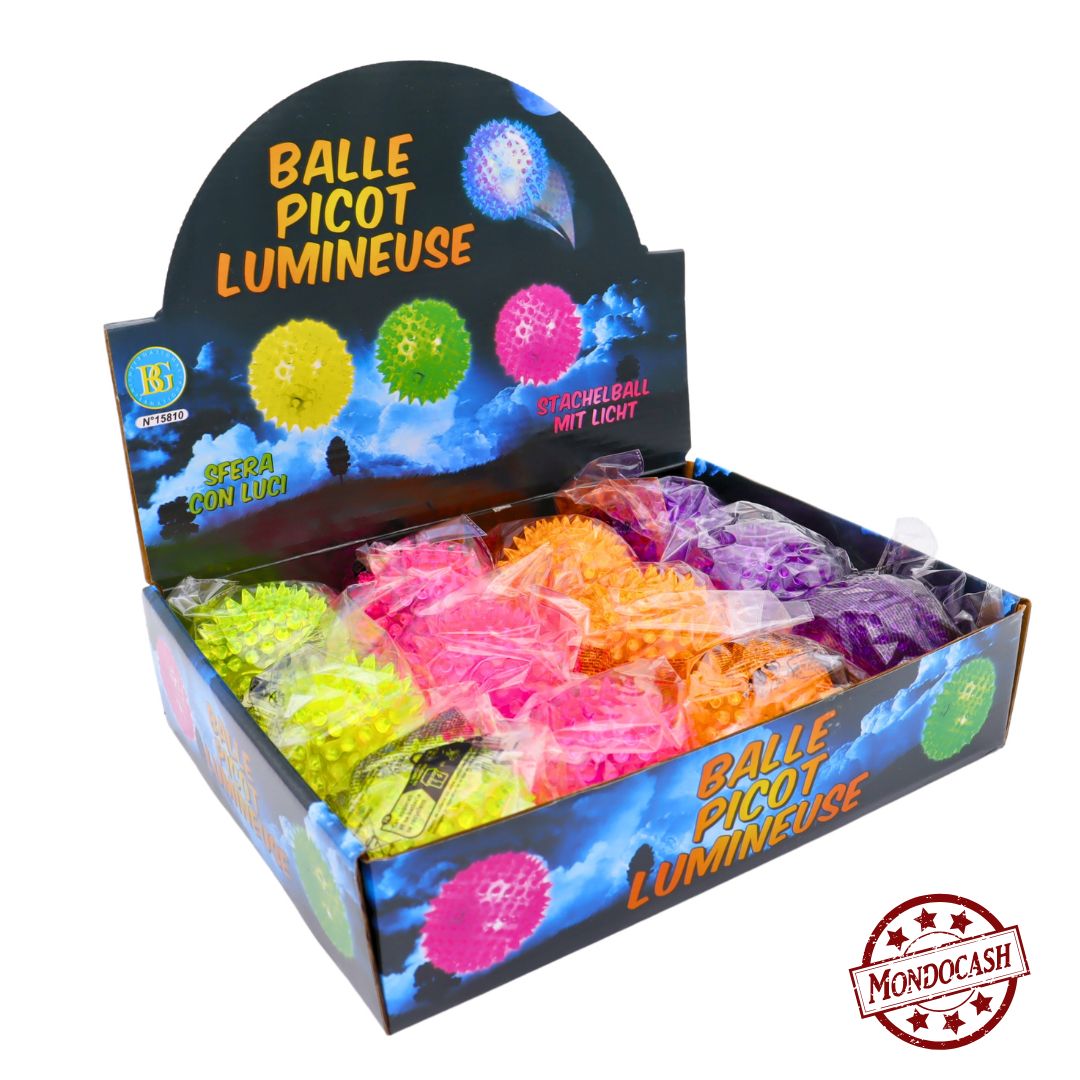 BALLE PICOT COLOREE LUMINEUX X12PCS (BG15810) 288