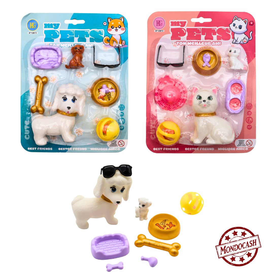 CHIEN CHAT 9 CM 7 ACCS (BG12673) 192/24