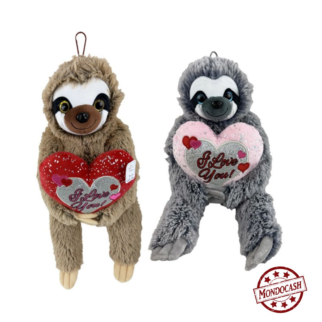 GROSSE PELUCHE PARESSEUX COEUR 60 CM (MJ80535) 6