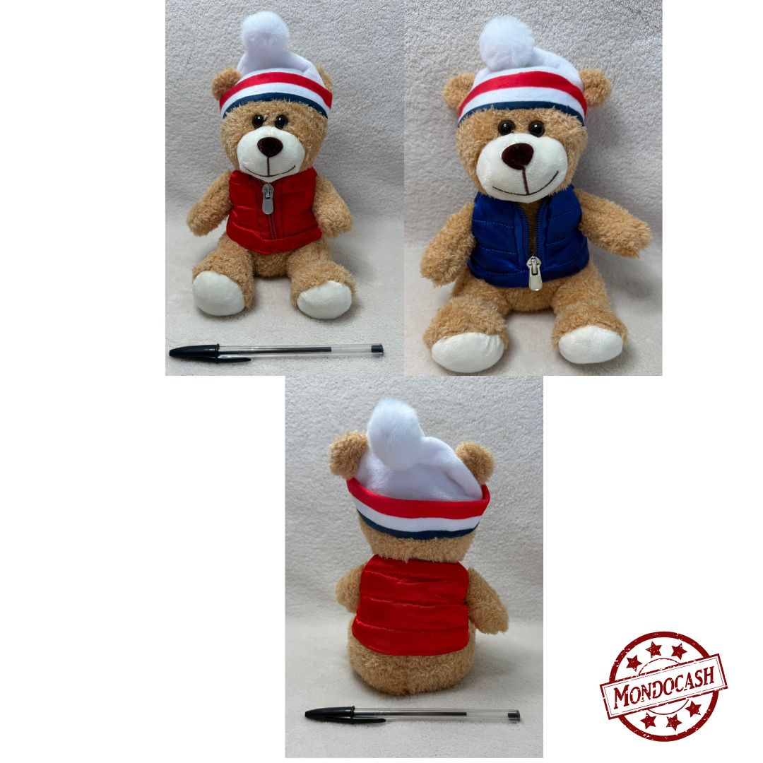 PELUCHE OURS BONNET 19CM (MJ30424) 120/12