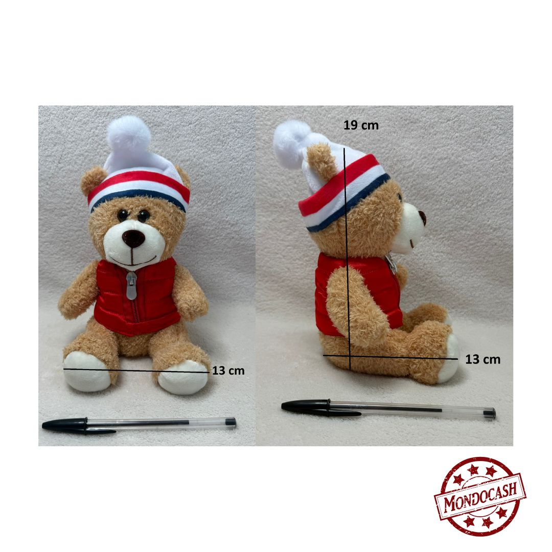 PELUCHE OURS BONNET 19CM (MJ30424) 120/12