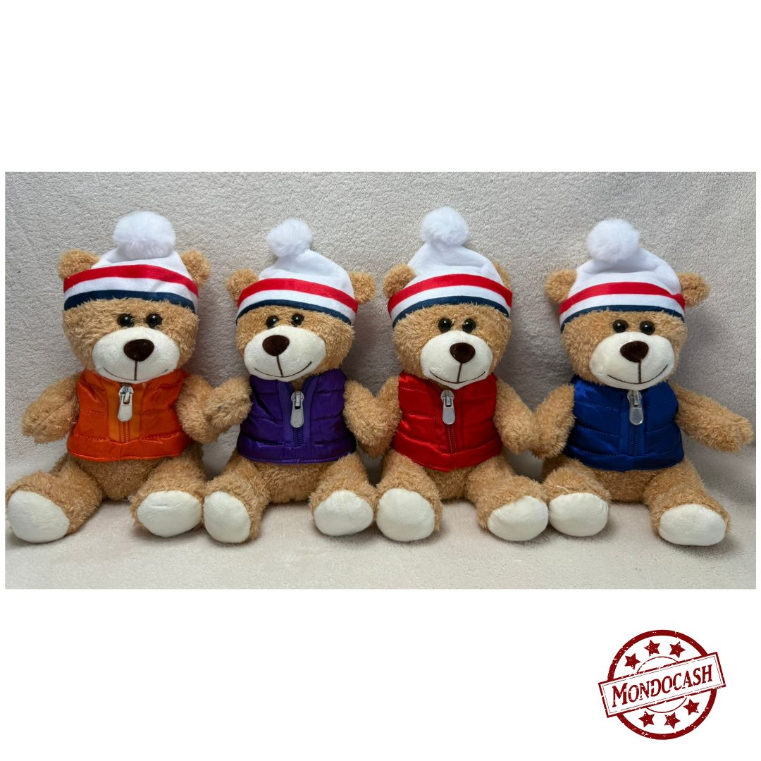 PELUCHE OURS BONNET 19CM (MJ30424) 120/12