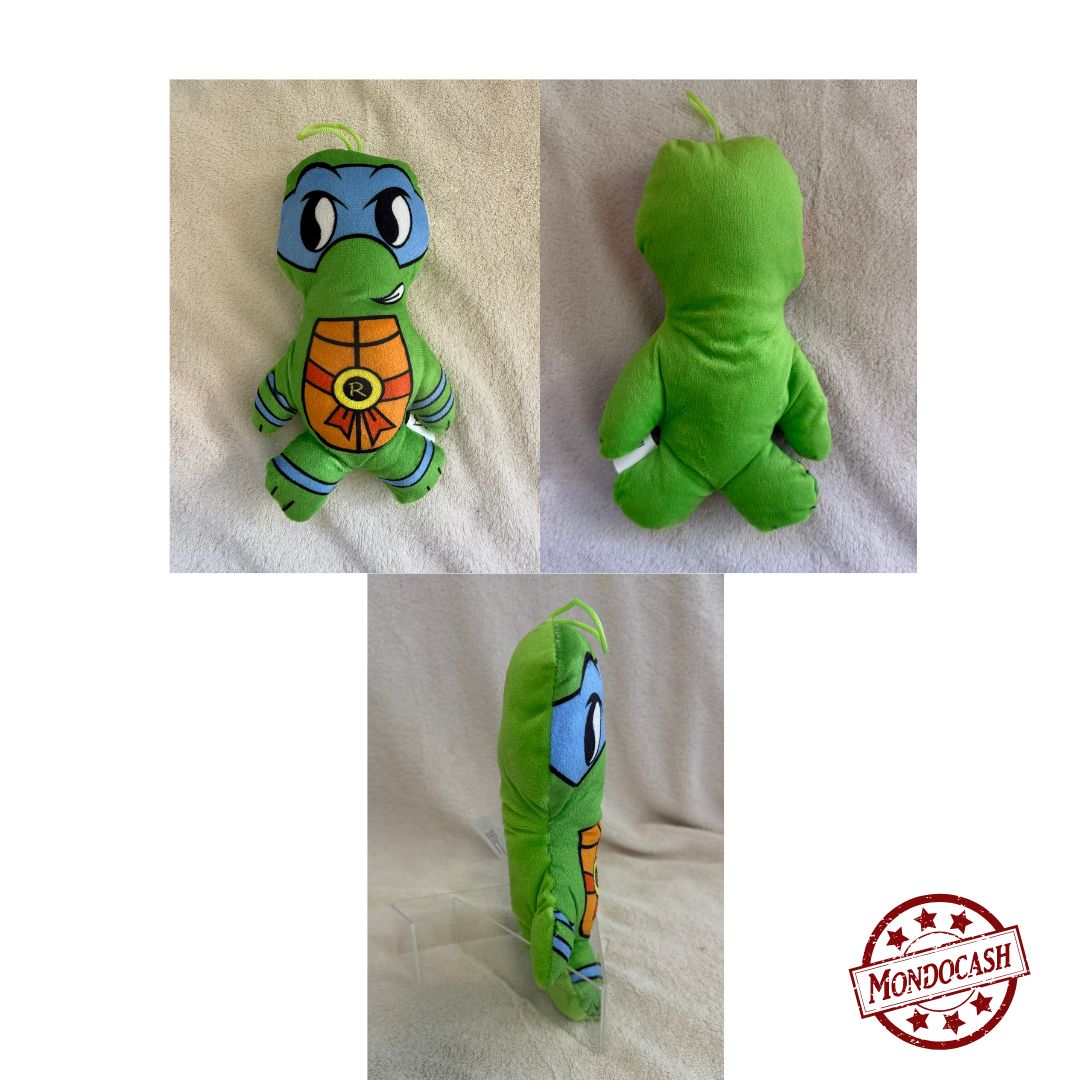 Peluche tortue, imprimée sur une face de couleur verte