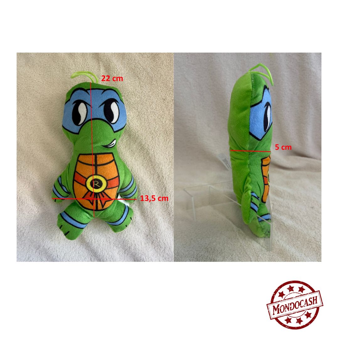 Peluche tortue, imprimée sur une face de couleur verte
