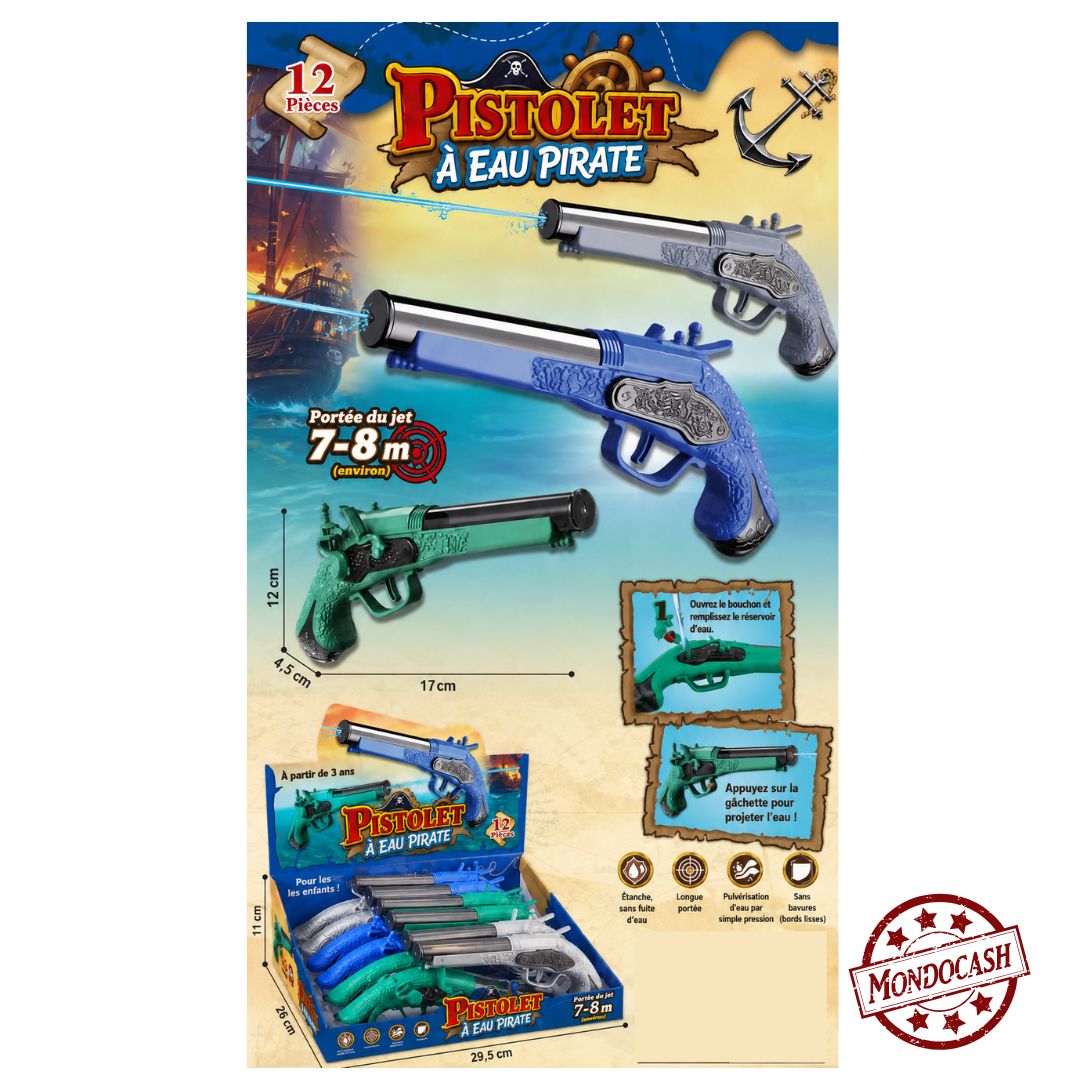 PISTOLET A EAU PIRATE X12PCS (LG4590) 120/12