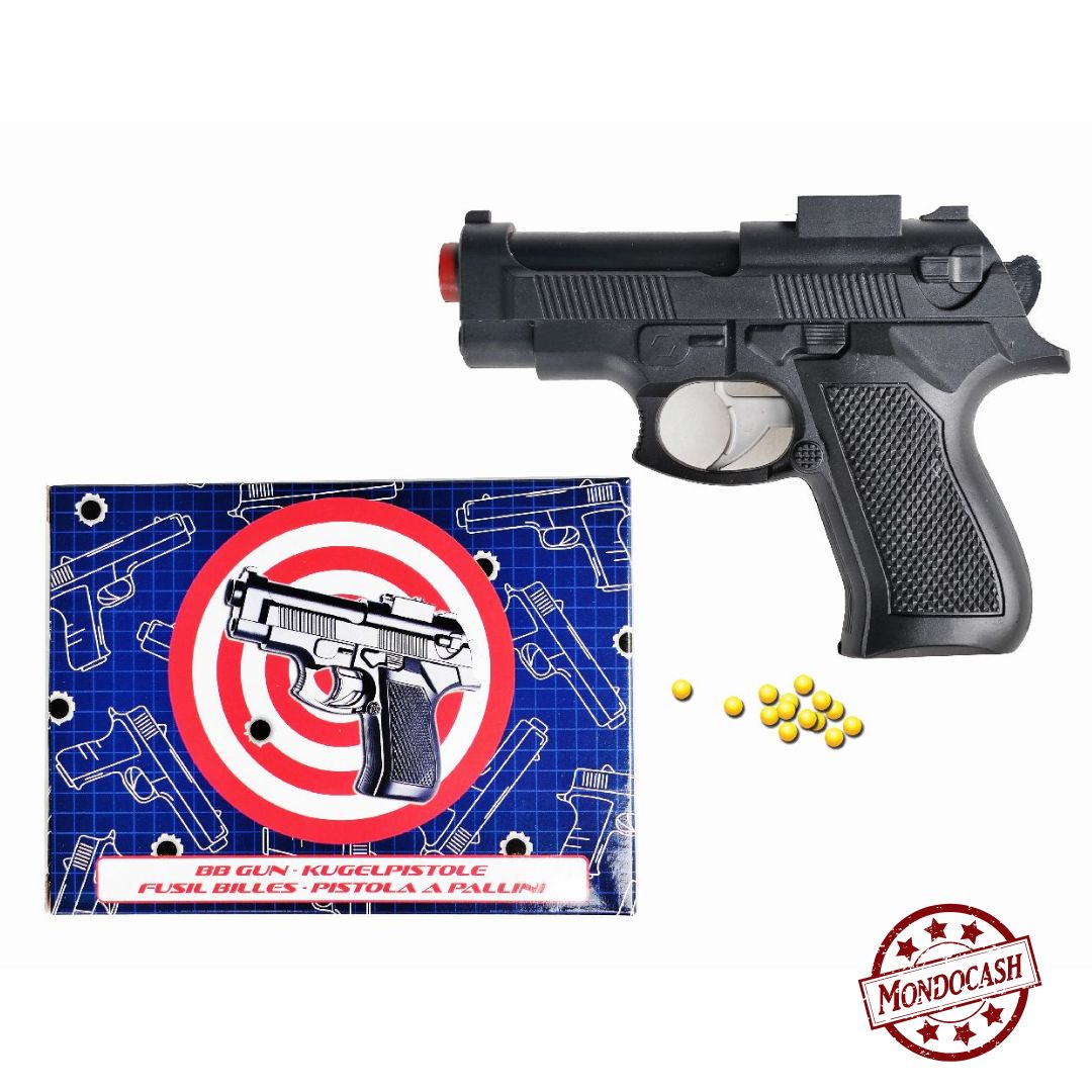 PISTOLET BILLE NOIR 15CM (LG2401) 96/48
