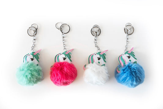 PORTE CLE BOULE TETE DE LICORNE 9 CM X12PCS (TF7137)