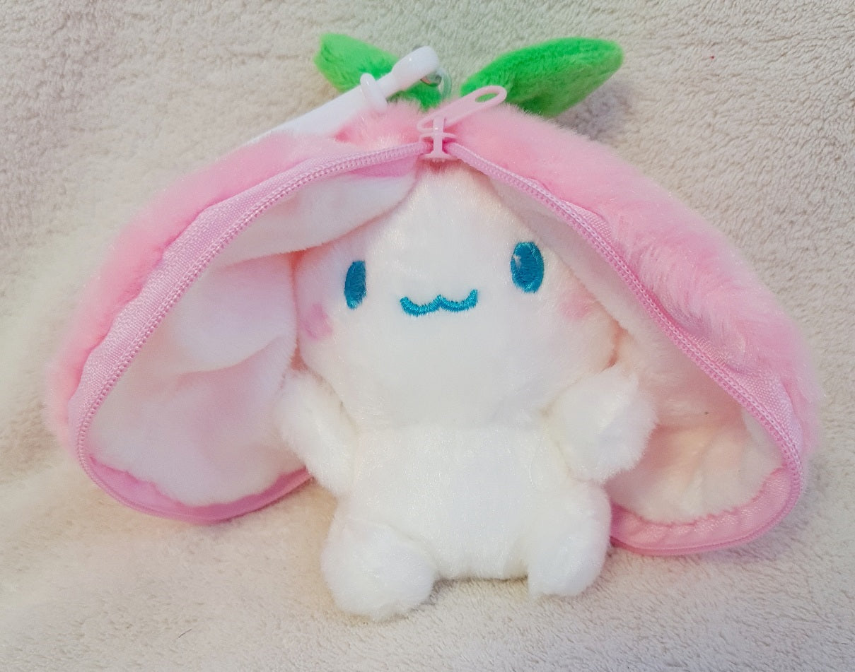 PORTE CLE PELUCHE LAPIN FRUIT 10 CM X24PCS (TF11256)