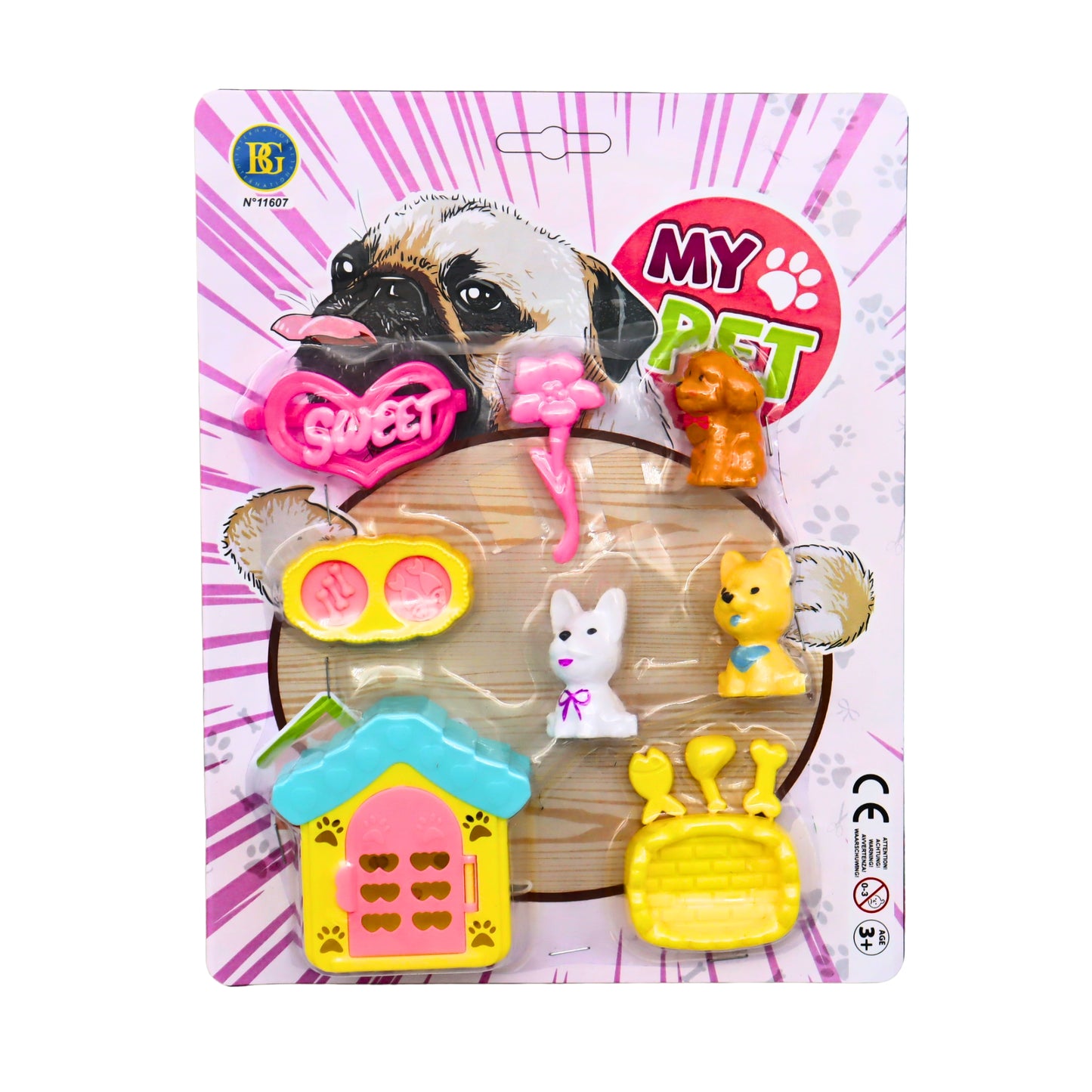 CHIEN 3 PCS AVEC 5 ACCESSOIRES (BG11607) 144
