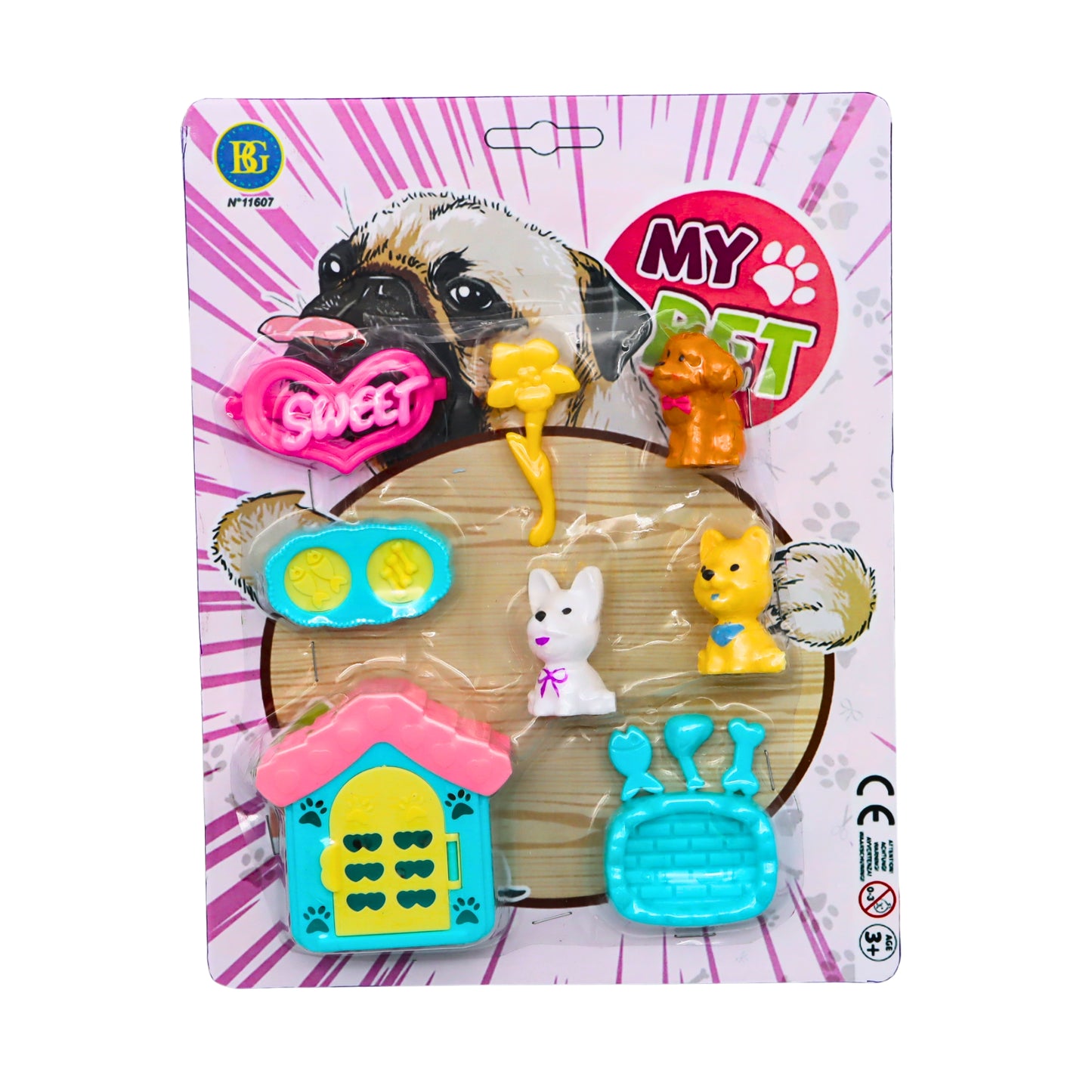 CHIEN 3 PCS AVEC 5 ACCESSOIRES (BG11607) 144