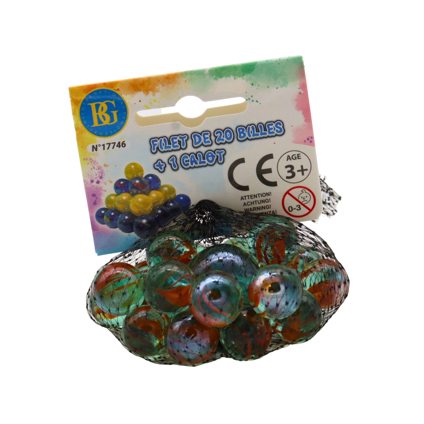 BILLES VERRE 20PCS ET 1 CALOT (BG17746) 144/36