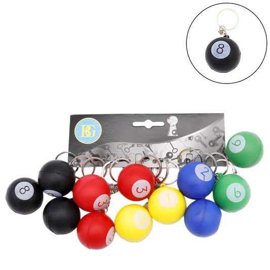 PORTE CLE BOULE BILLARD MOUSSE 4CM X12 PCS (BG18248) 576