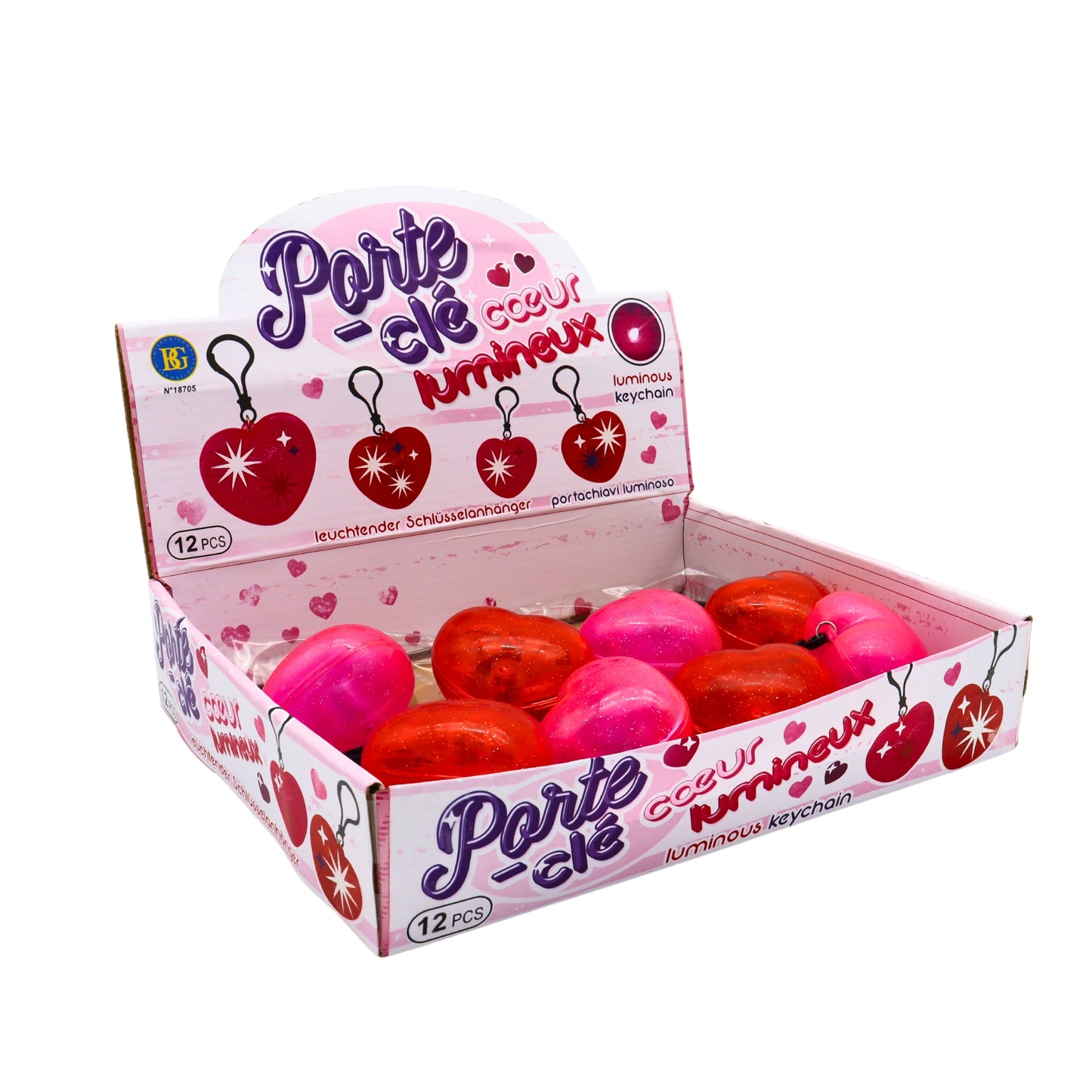 PORTE CLE COEUR LUMINEUX X12PCS (BG18705) 576