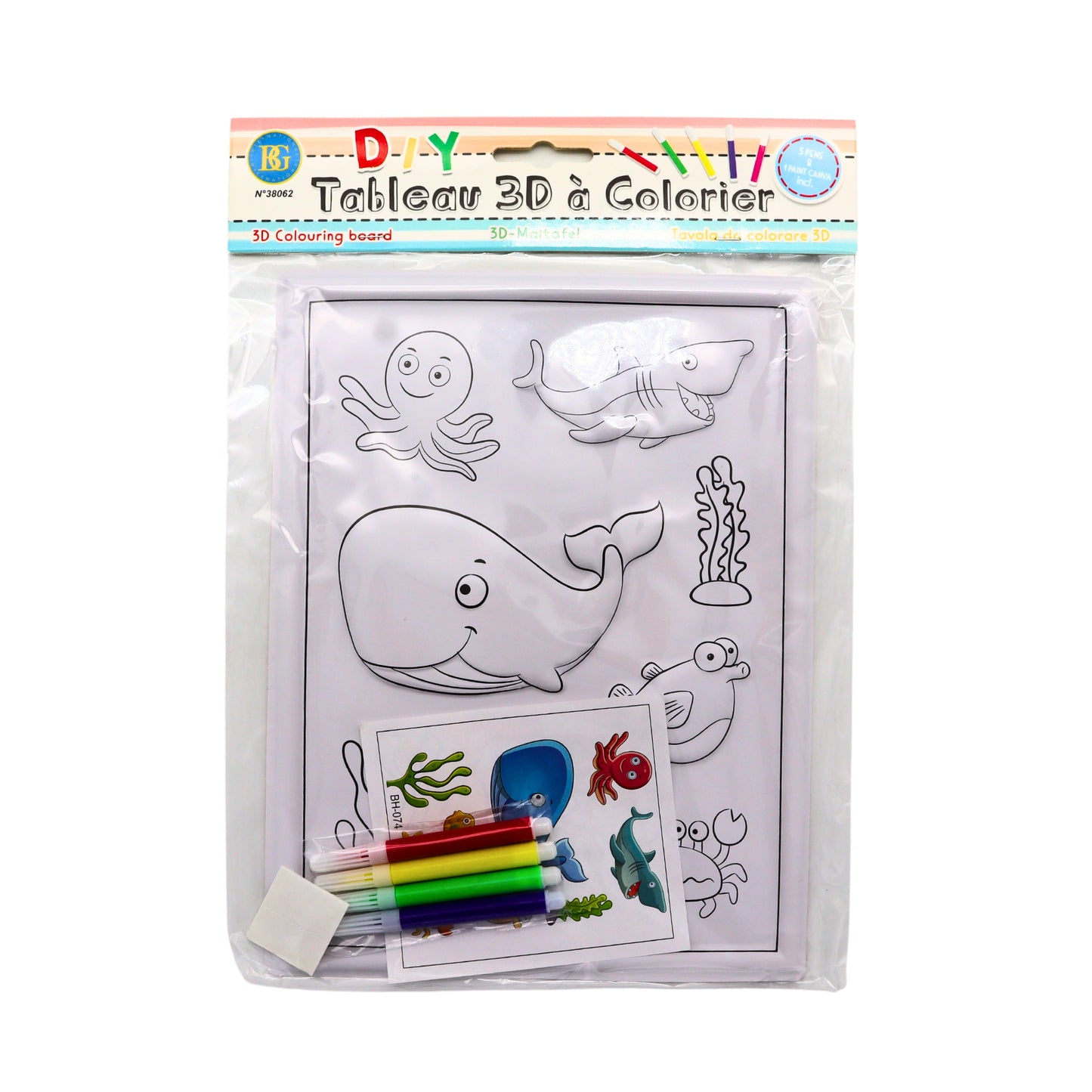 TABLEAU 3D A COLORIER 25 CM (BG38062) 48/480