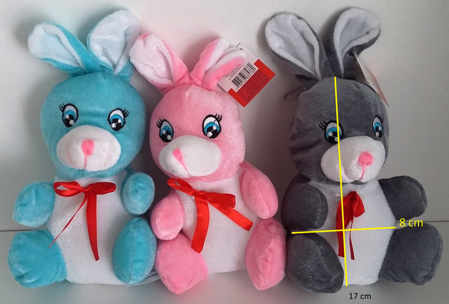 PELUCHE LAPIN 17CM X12PCS (MJ4780)