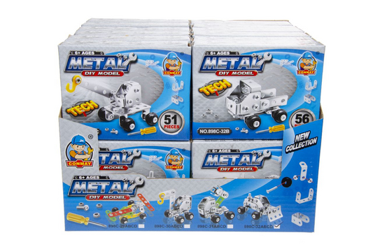 VEHICULE TP EN METAL A CONSTRUIRE 4 ASST X24PCS (LG6742) 288