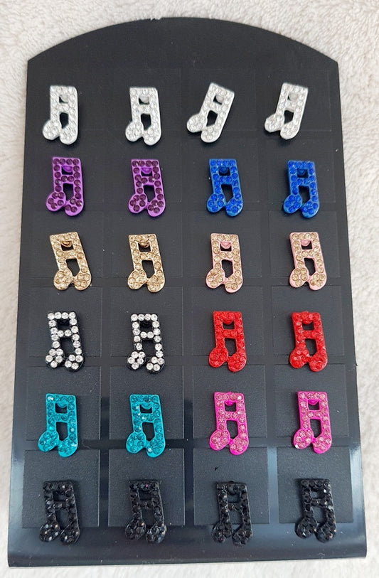 BOUCLES D'OREILLES MUSIQUE X12 PAIRES (TF18053)