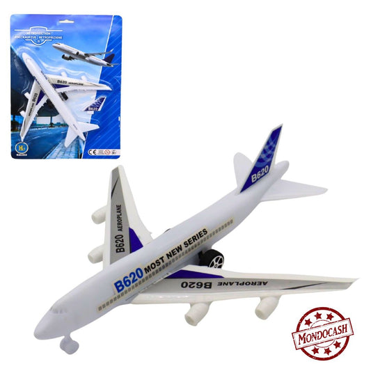 Avion de ligne B620 à rétrofriction : faites décoller l'imagination avec cet avion de ligne équipé d'un système à rétrofriction. Il suffit de le faire rouler en arrière puis de le relâcher pour le voir avancer tout seul. Un jouet idéal pour les passionnés d'aviation et les jeux d'aventure.