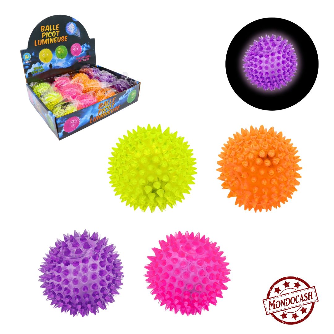 BALLE PICOT COLOREE LUMINEUX X12PCS (BG15810) 288