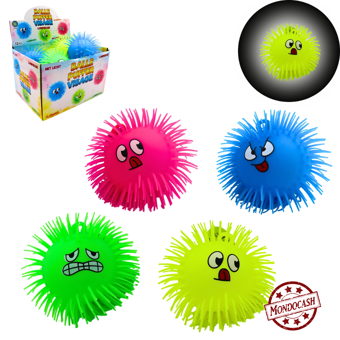 BALLE PUFFER LUMIERE 14 CM X12PCS (BG14356)