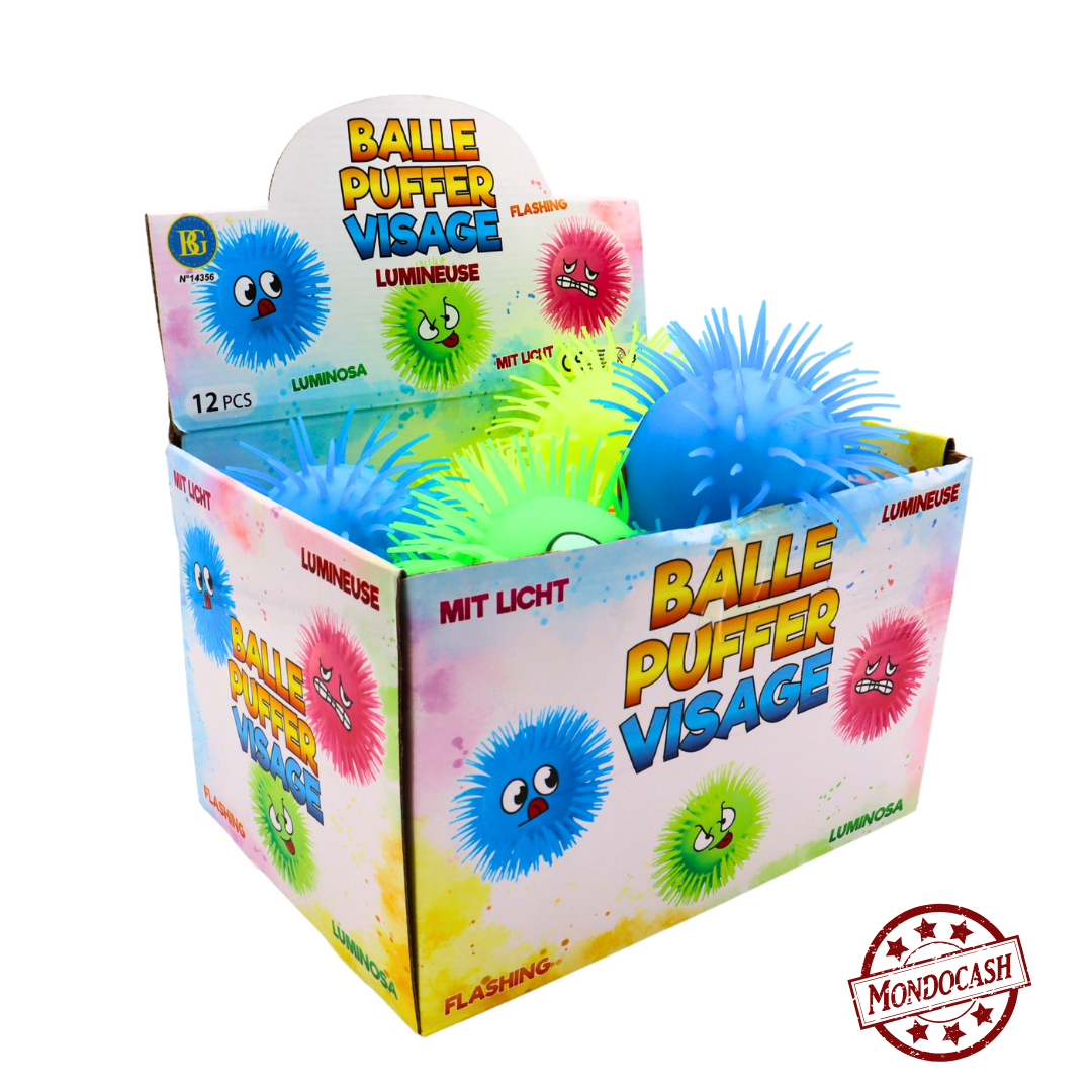 BALLE PUFFER LUMIERE 14 CM X12PCS (BG14356)
