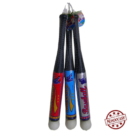 Jouet de batte de baseball avec sa balle, emballé sous filet