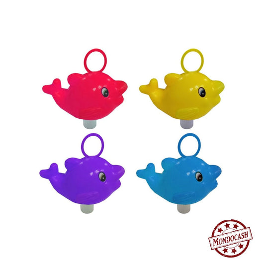 Dauphins de pêche flottant pour pêche à la ligne (grand modèle) de couleurs rose, jaune, violet et bleu