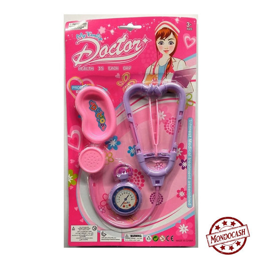 Jouet de panoplie docteur avec un stétoscope, une pince, un récipient, un tensiomètre