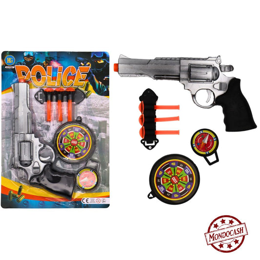 PISTOLET 23 CM 3 FLECHES CIBLE (BG27561)