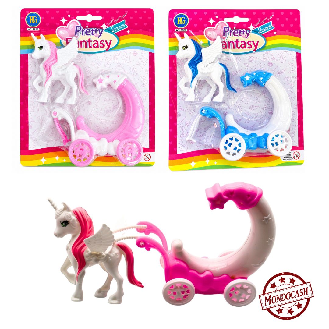 LICORNE AVEC CARROSSE 13CM (BG12727) 192/24