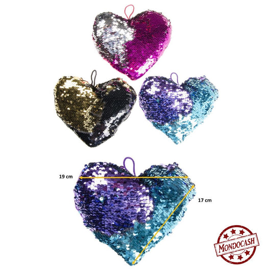 PELUCHE COEUR PAILLETTE 19 CM X12 PCS (LG1781)