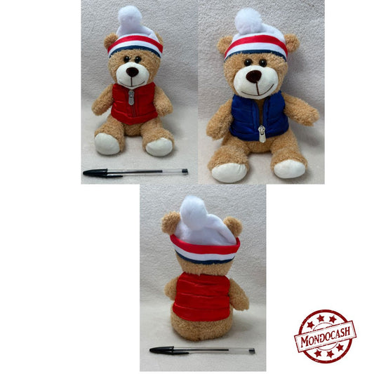 PELUCHE OURS BONNET 19CM (MJ30424) 120/12