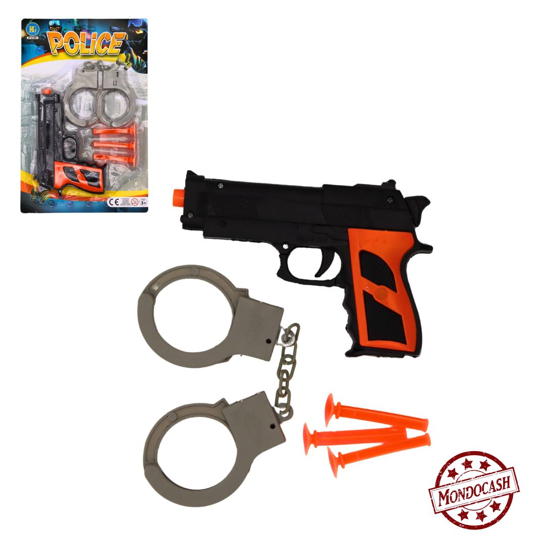 PISTOLET 15CM MENOTTES 3 FL (BG27301) 24/144