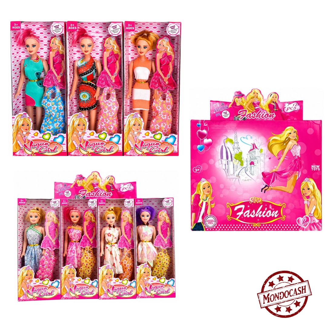 POUPEE 2 ROBES BV X12PCS (MJ200204) 96/12