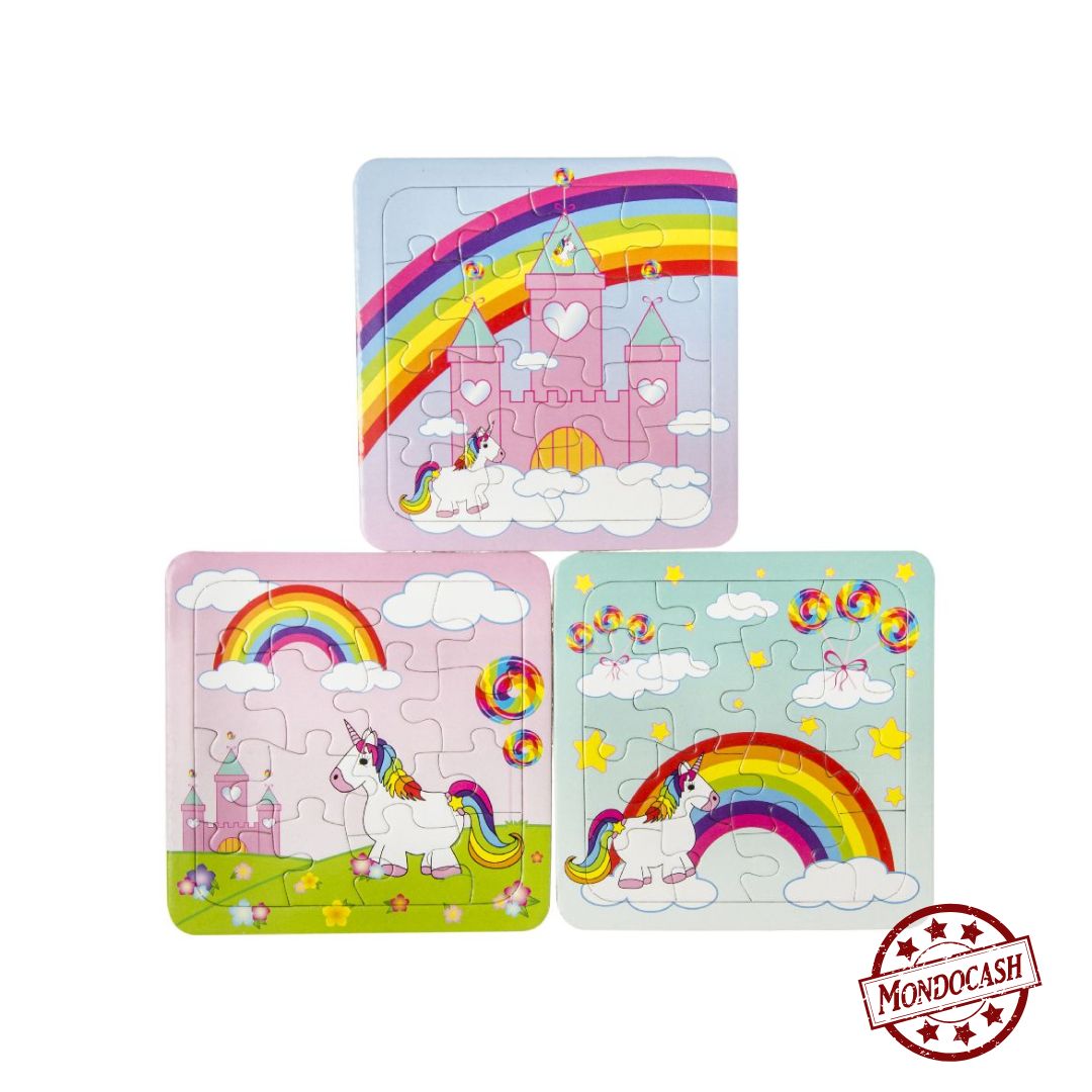 Jeu de puzzle en carton de 16 pcs sur le thème licorne