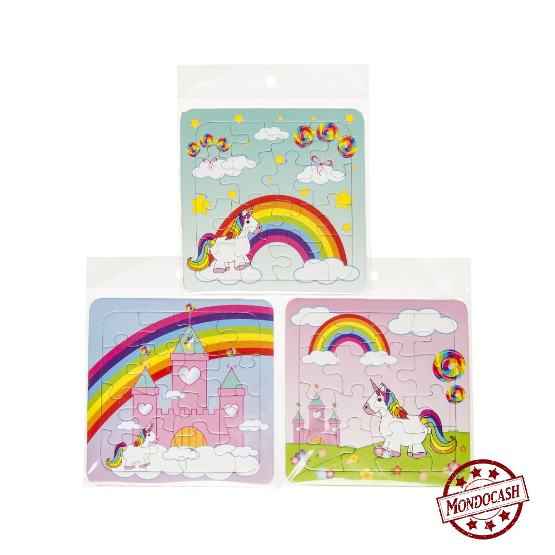 Jeu de puzzle en carton de 16 pcs sur le thème licorne