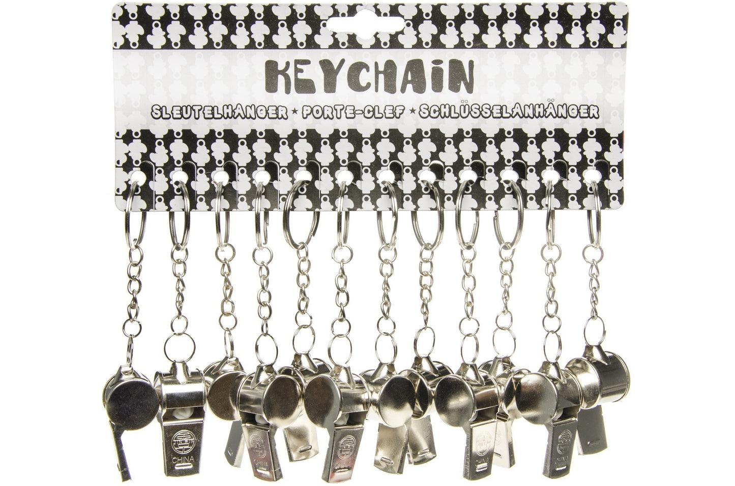 PORTE CLE SIFFLET METAL X12PCS (LG9900)