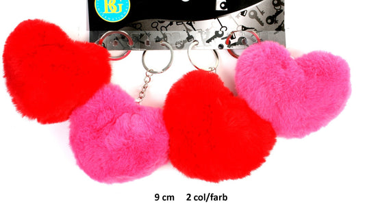 PORTE CLE COEUR PELUCHE 9CM X12PCS (BG19566)