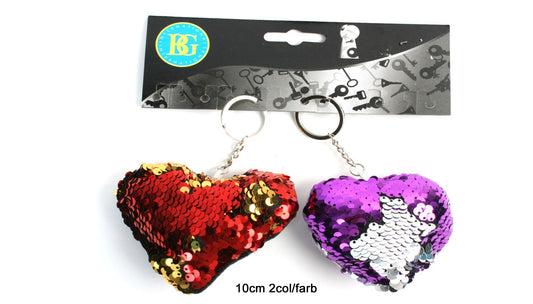 PORTE CLE COEUR PAILLETTE X12PCS (BG19719)